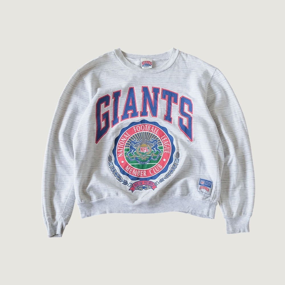 Nutmeg Mills Sweatshirt Mens Grey NY Giants NFL Graphic Vintage 90s L Crewneck
